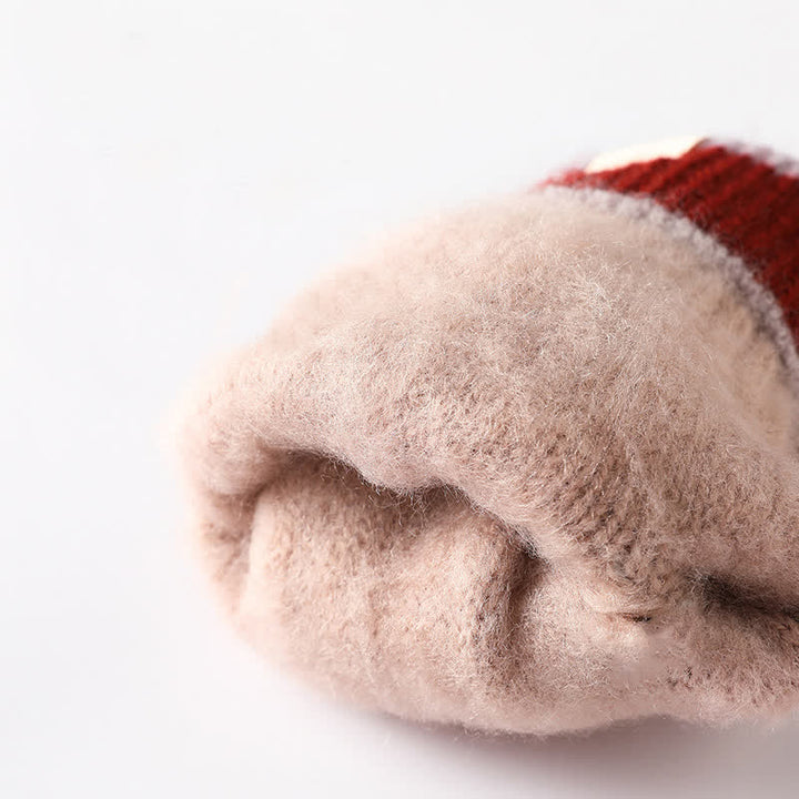 Gants tricotés chauds à poignets extensibles en jacquard flocon de neige
