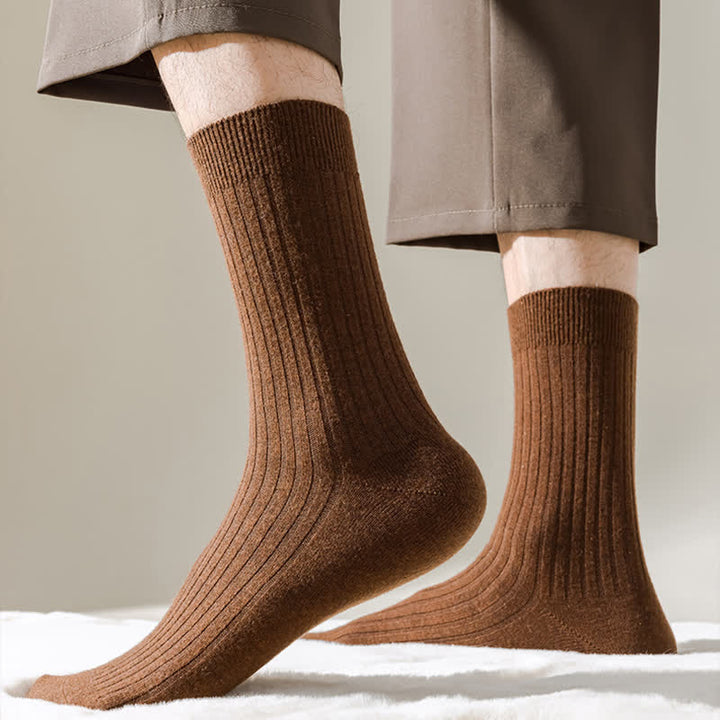 Chaussettes d'équipage confortables et respirantes de couleur unie pour hommes