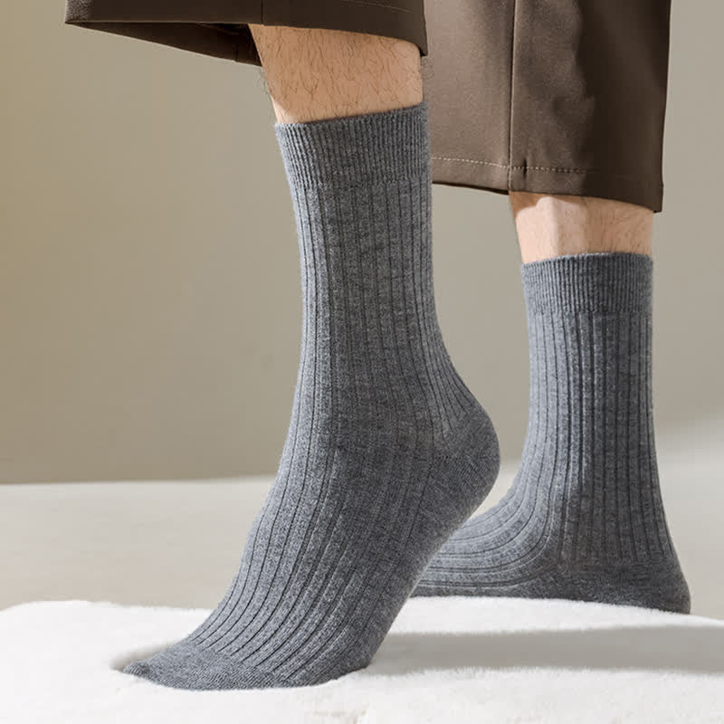 Chaussettes d'équipage confortables et respirantes de couleur unie pour hommes