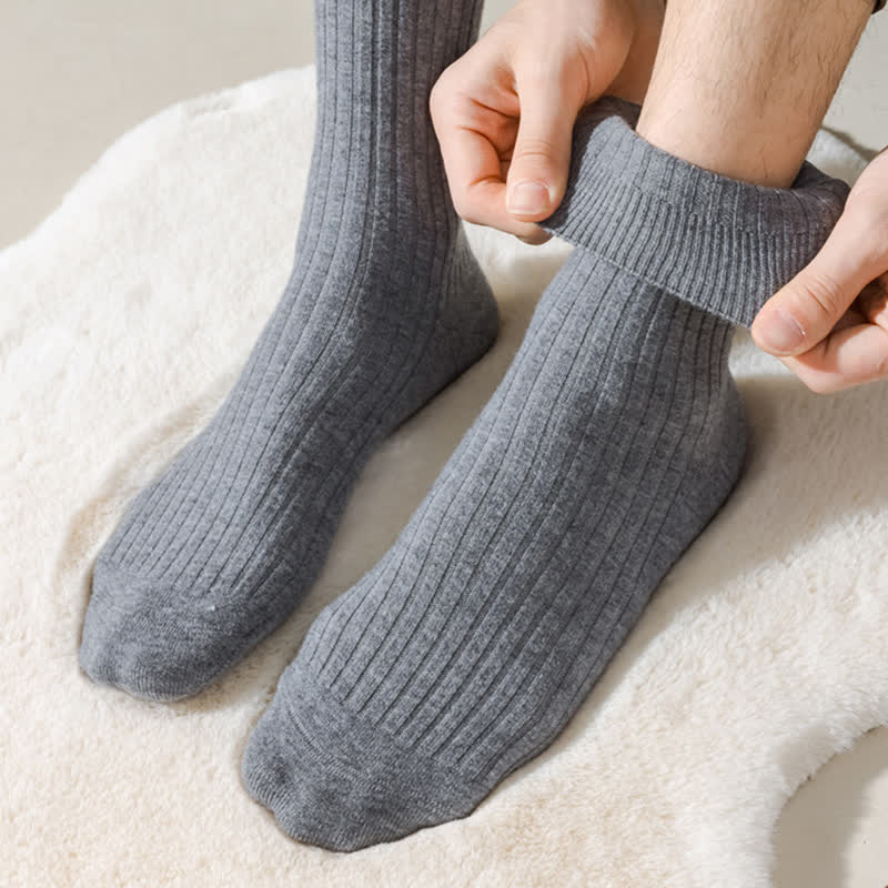 Chaussettes d'équipage confortables et respirantes de couleur unie pour hommes
