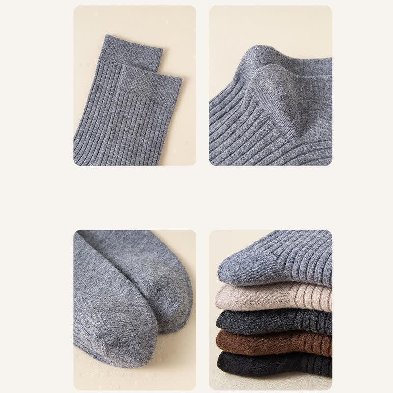 Chaussettes d'équipage confortables et respirantes de couleur unie pour hommes