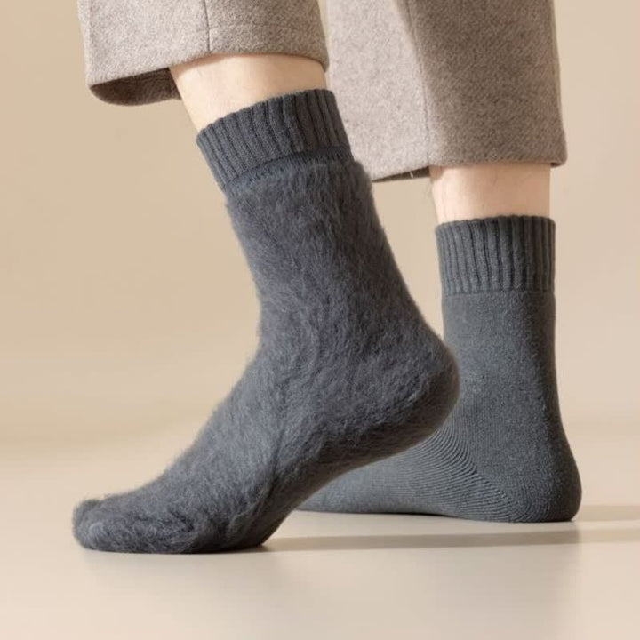Chaussettes mi-mollet en cachemire de couleur unie pour homme