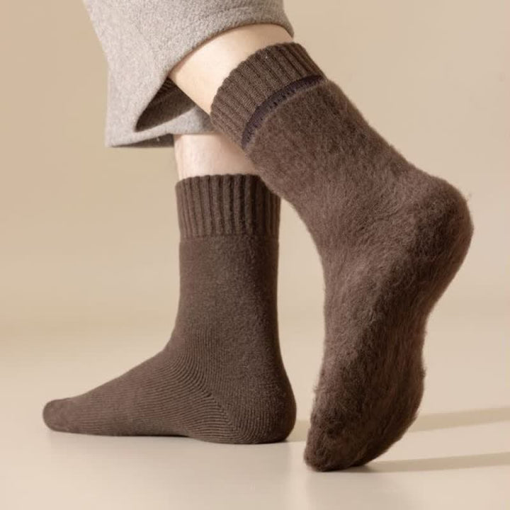 Chaussettes mi-mollet en cachemire de couleur unie pour homme