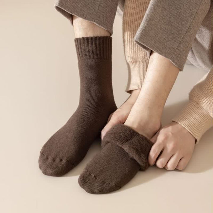 Chaussettes mi-mollet en cachemire de couleur unie pour homme