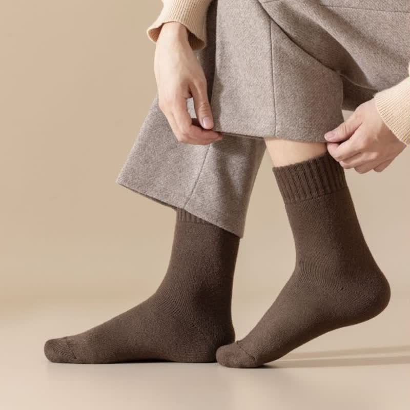 Chaussettes mi-mollet en cachemire de couleur unie pour homme