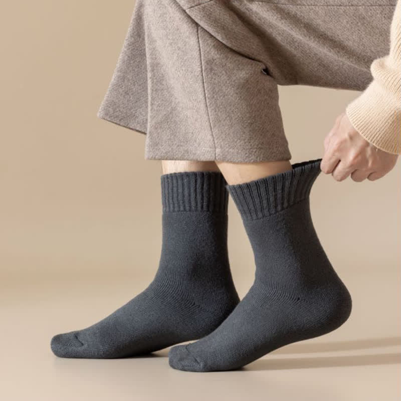 Chaussettes mi-mollet en cachemire de couleur unie pour homme