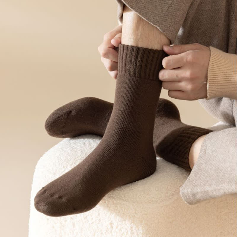 Chaussettes mi-mollet en cachemire de couleur unie pour homme
