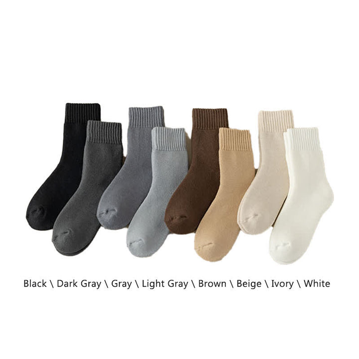 Chaussettes mi-mollet en cachemire de couleur unie pour homme