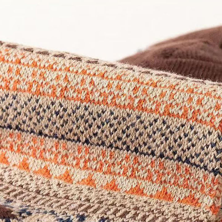 Chaussettes ras du cou à petits motifs de losanges de style ethnique pour homme