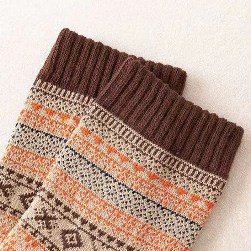 Chaussettes ras du cou à petits motifs de losanges de style ethnique pour homme