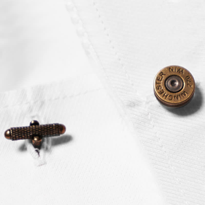 Boutons de manchette en laiton de style antique pour hommes - image 3