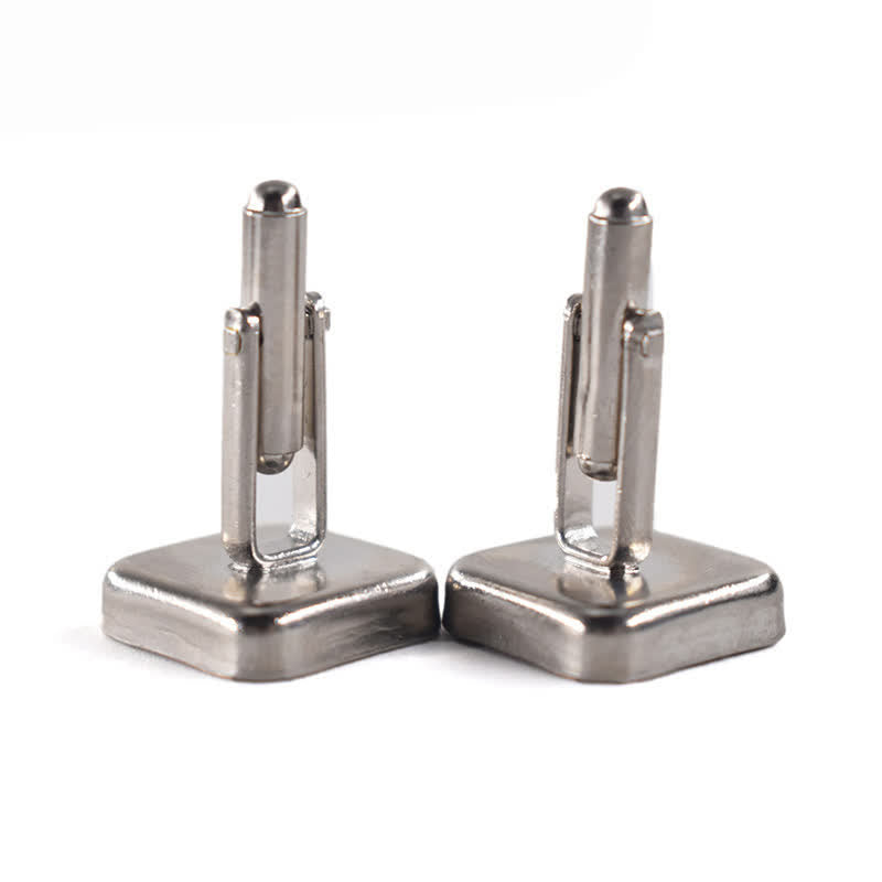 Boutons de manchette en bois à petits carreaux foncés pour hommes - image 5