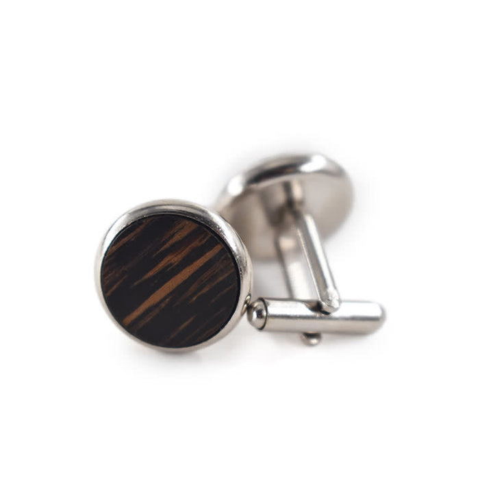 Boutons de manchette ronds en bois pour hommes, pour mariage, affaires