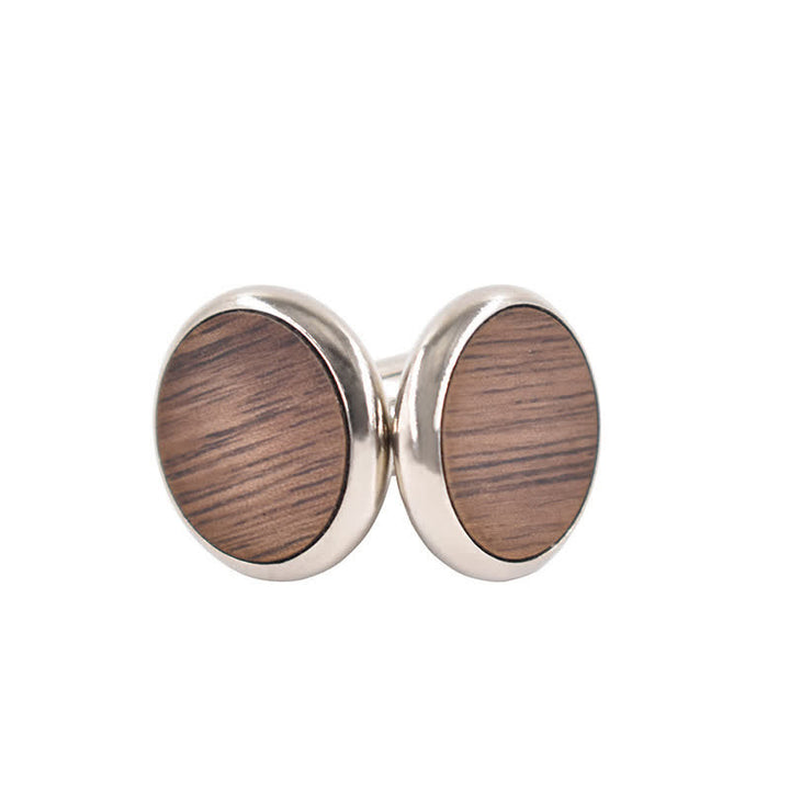 Boutons de manchette ronds en bois pour hommes, pour mariage, affaires