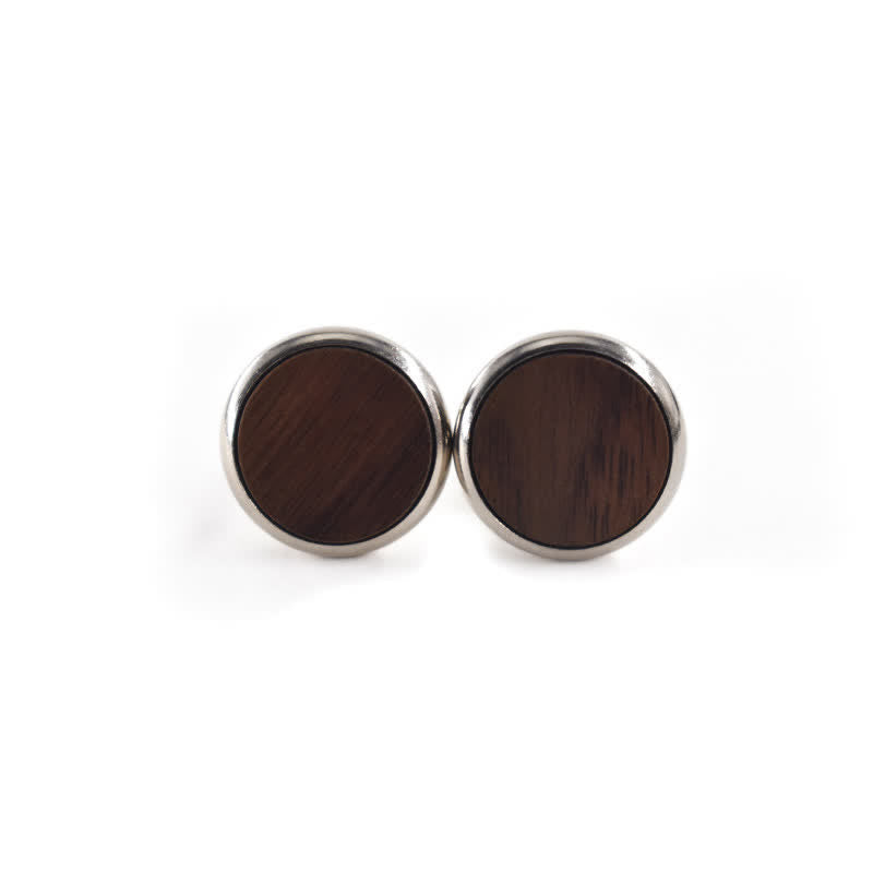 Boutons de manchette ronds en bois pour hommes, pour mariage, affaires