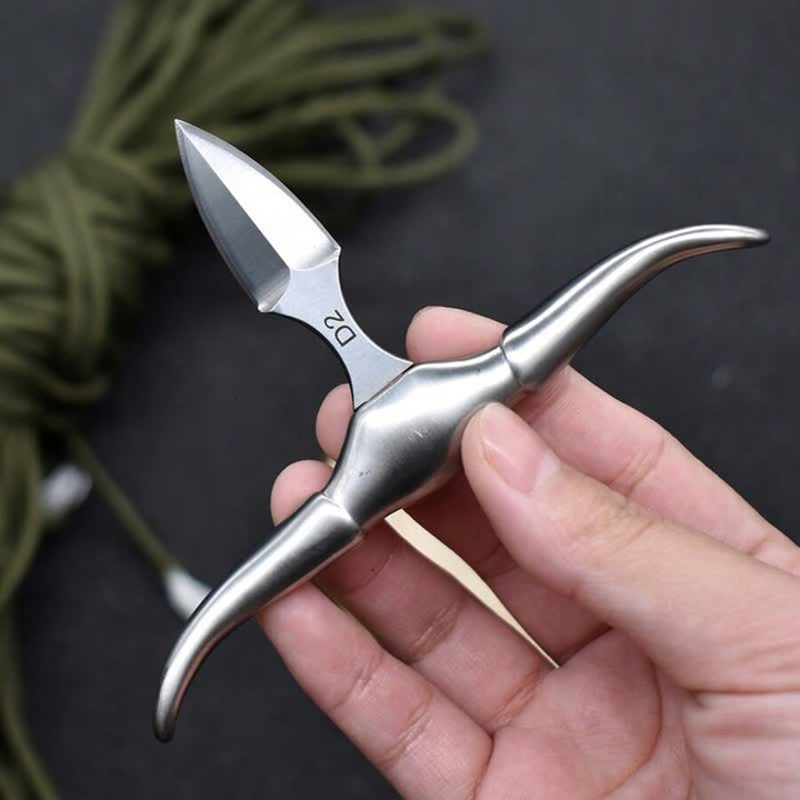 Boucle de ceinture pendentif multifonction EDC en forme de tête de taureau Longhorn