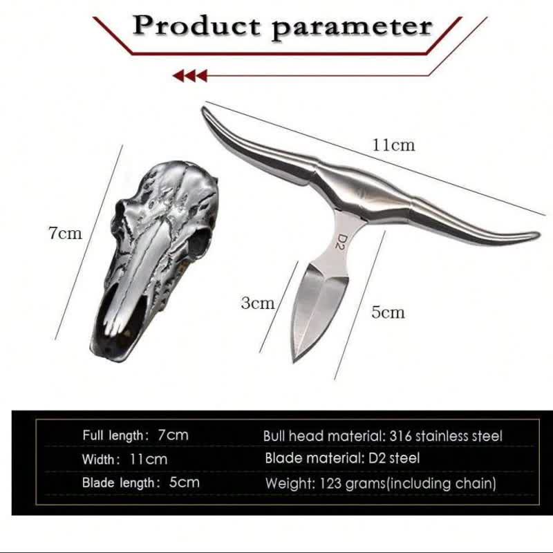 Boucle de ceinture pendentif multifonction EDC en forme de tête de taureau Longhorn - image 11