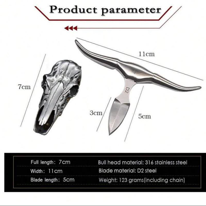 Boucle de ceinture pendentif multifonction EDC en forme de tête de taureau Longhorn - image 11