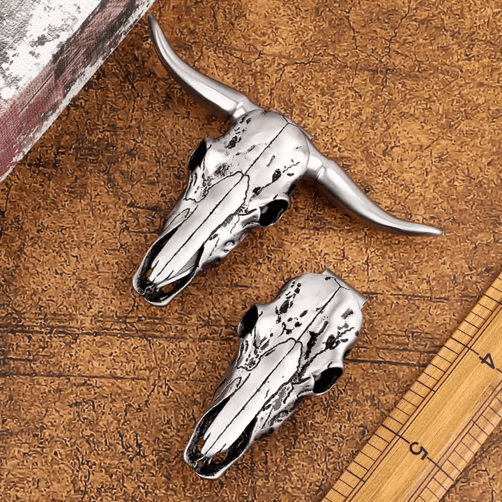 Boucle de ceinture pendentif multifonction EDC en forme de tête de taureau Longhorn
