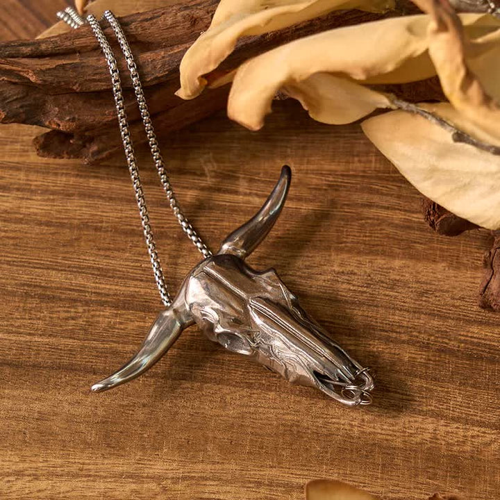 Ensemble de boucles de ceinture, couteau caché, pendentif en forme de tête de mort, longhorn, vache, bolo tie