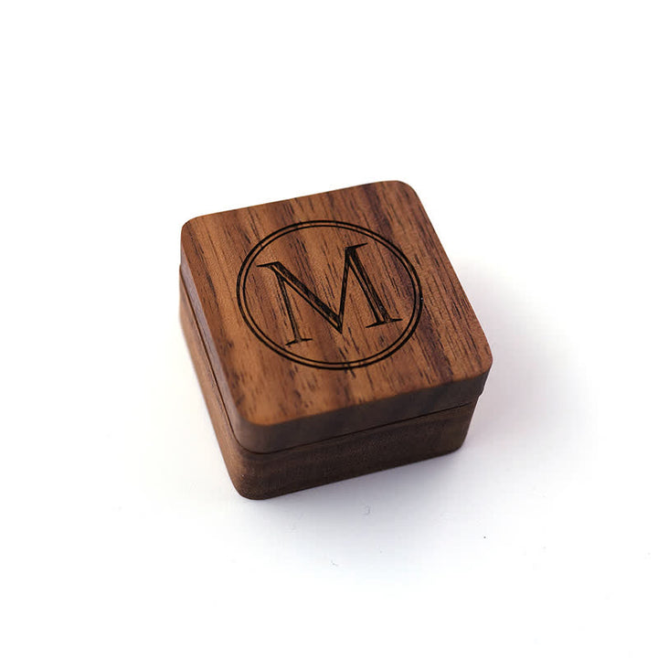Boutons de manchette en bois avec boîte à lettres gravée personnalisée pour hommes