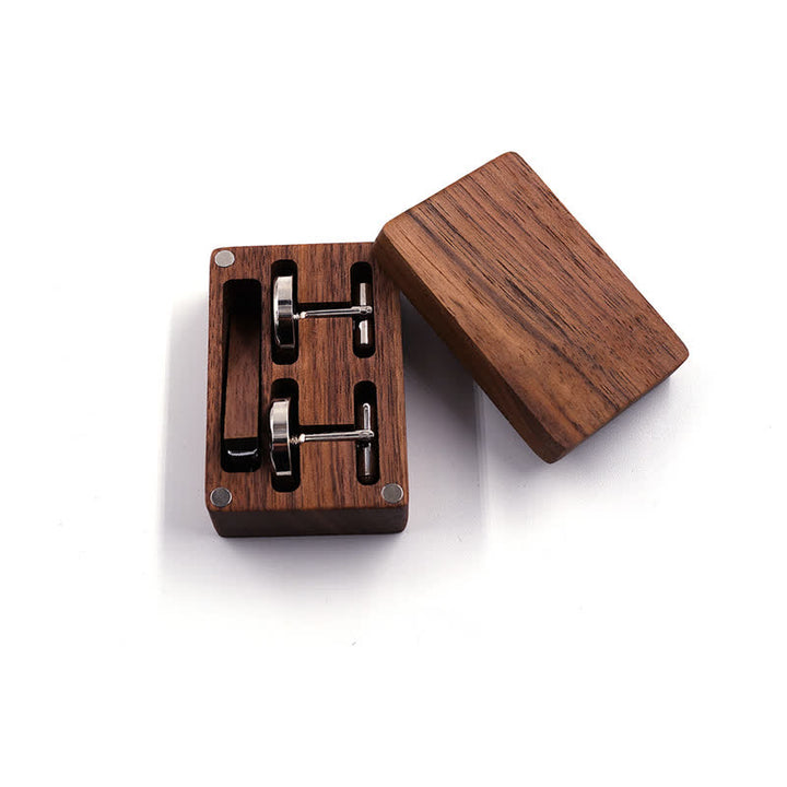 Ensemble de boutons de manchette en bois pour homme, gravés sur mesure, pour le jour du mariage