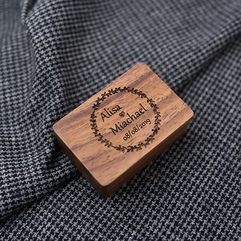 Ensemble de boutons de manchette en bois pour homme, gravés sur mesure, pour le jour du mariage - image 2