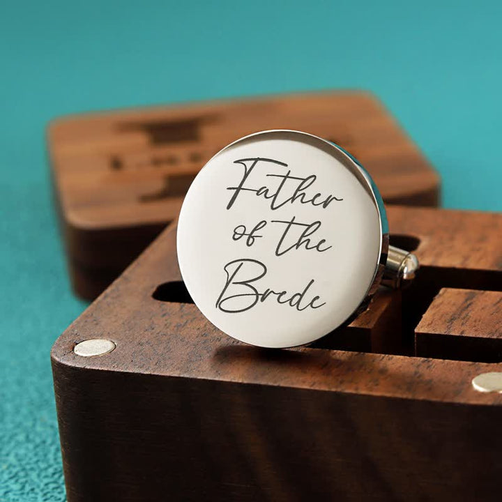 Ensemble de boutons de manchette en bois pour homme, gravés sur mesure, pour le jour du mariage