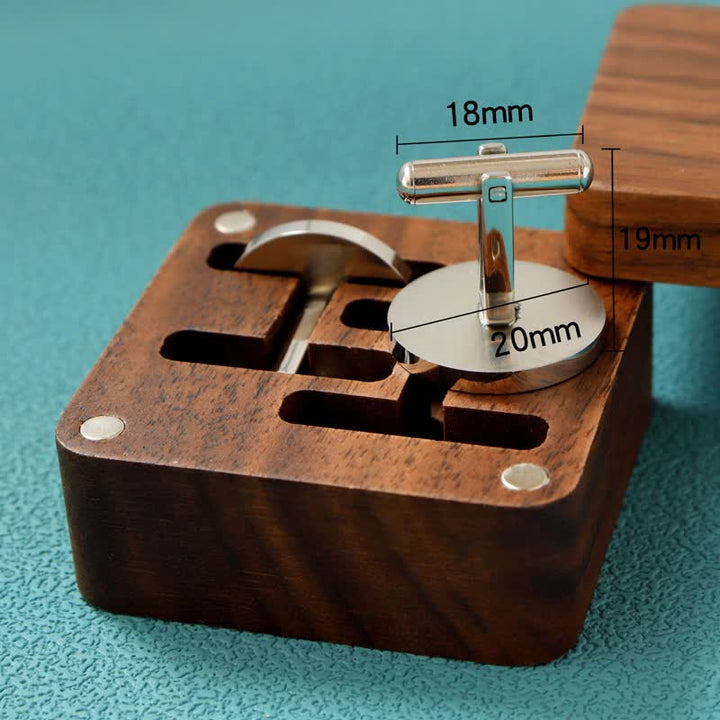 Ensemble de boutons de manchette en bois pour homme, gravés sur mesure, pour le jour du mariage