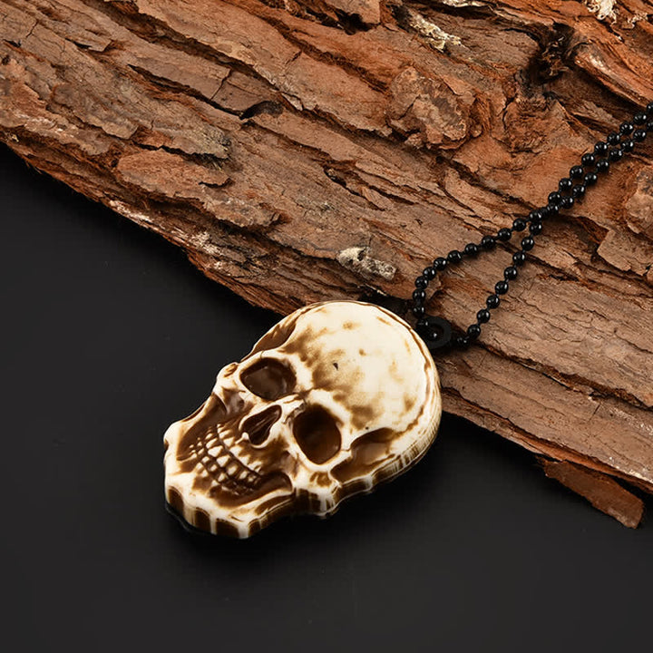 Collier porte-clés mini couteau pliant créatif avec chaîne et tête de mort