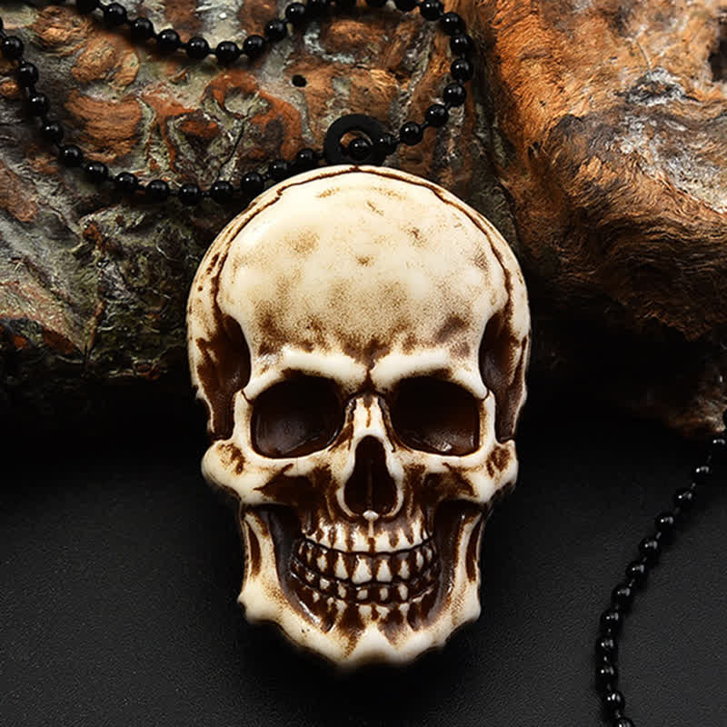 Collier porte-clés mini couteau pliant créatif avec chaîne et tête de mort