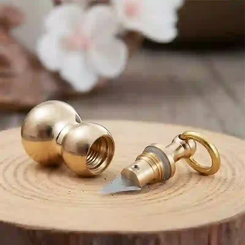 Porte-clés couteau caché EDC en laiton minuscule Calabash