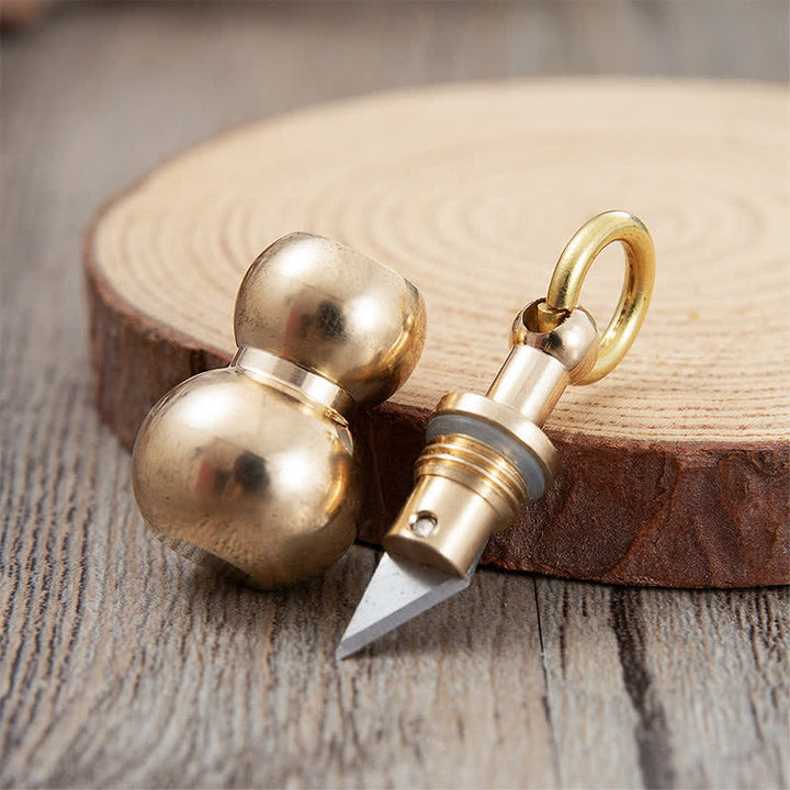 Porte-clés couteau caché EDC en laiton minuscule Calabash