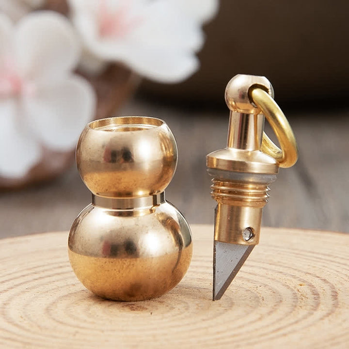 Porte-clés couteau caché EDC en laiton minuscule Calabash