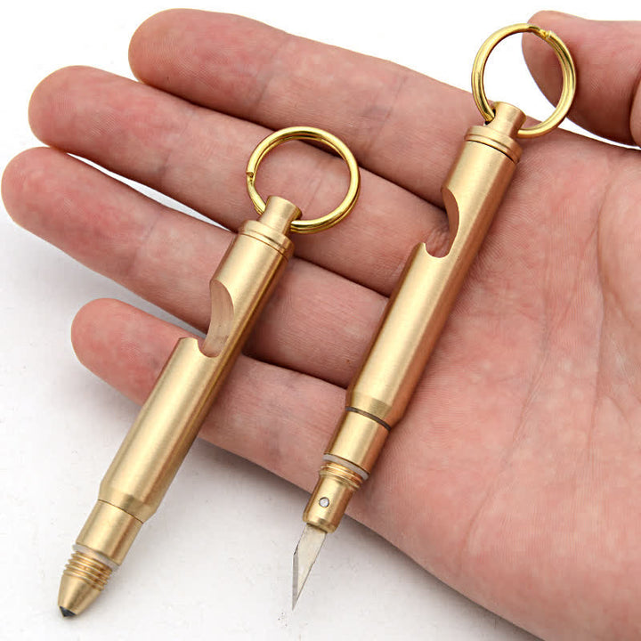 Décapsuleur multifonctionnel, couteau caché, porte-clés à balle détachable