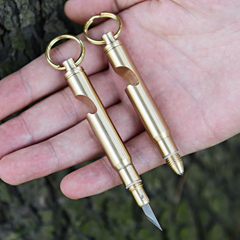 Décapsuleur multifonctionnel, couteau caché, porte-clés à balle détachable