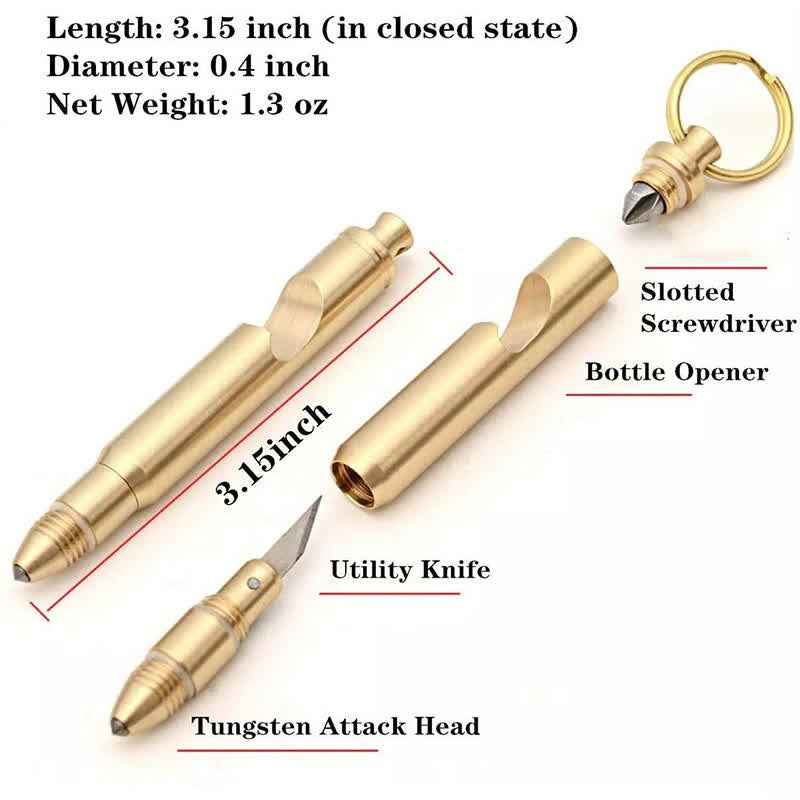 Décapsuleur multifonctionnel, couteau caché, porte-clés à balle détachable