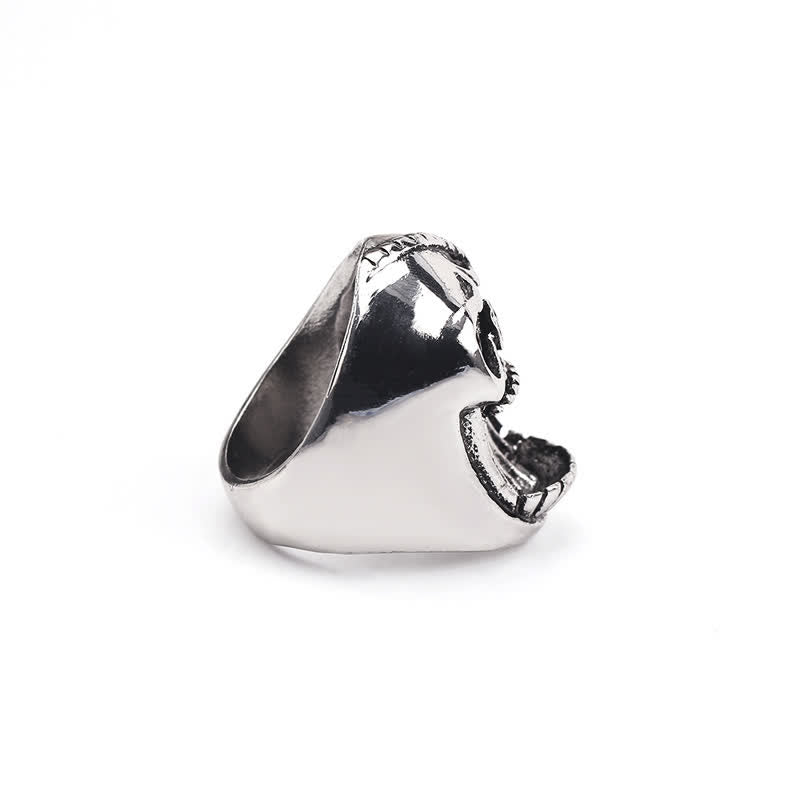 Bague décapsuleur tête de mort gothique riante