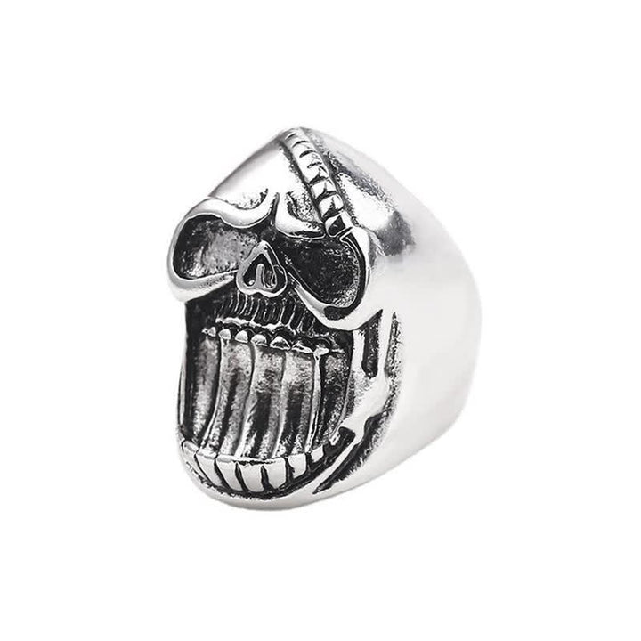 Bague décapsuleur tête de mort gothique riante