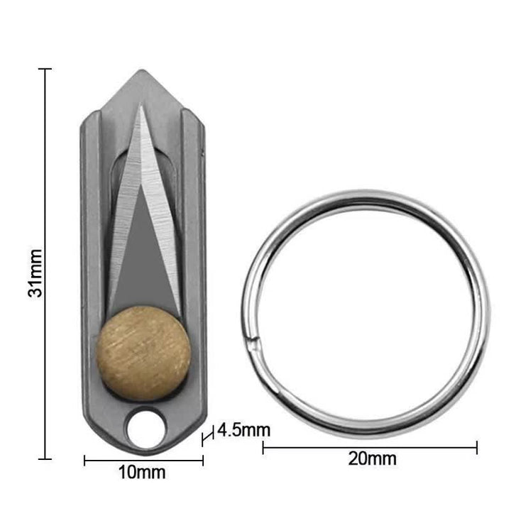 Porte-clés mini-lame à pousser en laiton EDC Tool