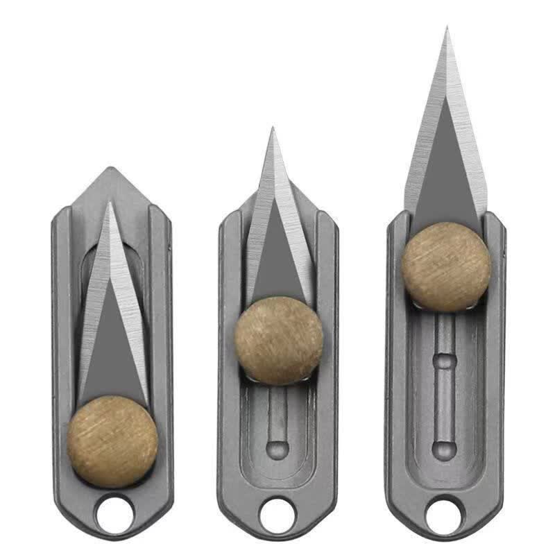 Porte-clés mini-lame à pousser en laiton EDC Tool