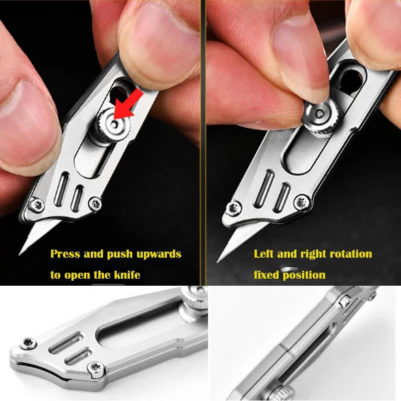 Couteau de poche portable Push Pocket Knife Unboxing Cutter Porte-clés