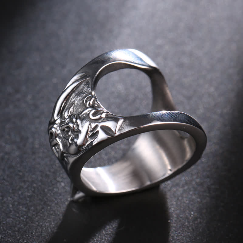 Bague décapsuleur en forme de tête de rhinocéros, exquise, avec fenêtre cassée