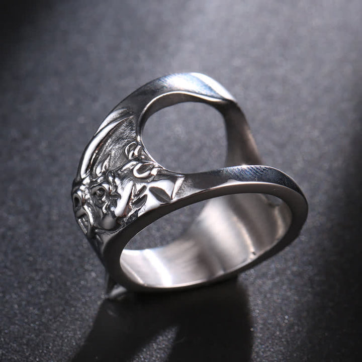 Bague décapsuleur en forme de tête de rhinocéros, exquise, avec fenêtre cassée