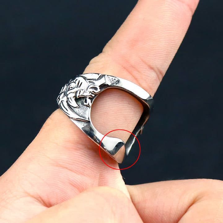 Bague décapsuleur en forme de tête de rhinocéros, exquise, avec fenêtre cassée