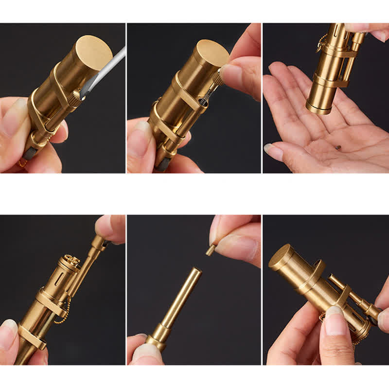 Briquet à pétrole rechargeable en forme de bambou fantaisie