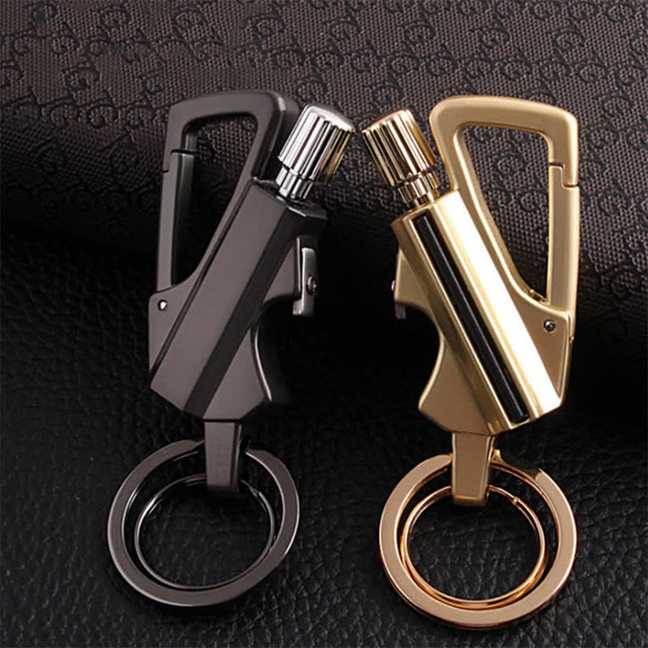 Ouvre-bouteille portable Porte-clés Allumette Briquet à huile rechargeable