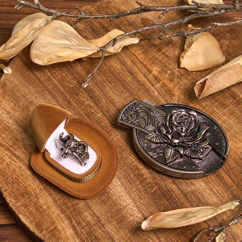 Ensemble de boucles de ceinture, couteau caché, pendentif, anneau de chèvre, rose, DIY