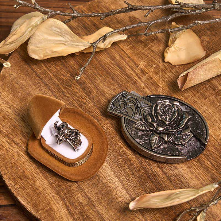Ensemble de boucles de ceinture, couteau caché, pendentif, anneau de chèvre, rose, DIY