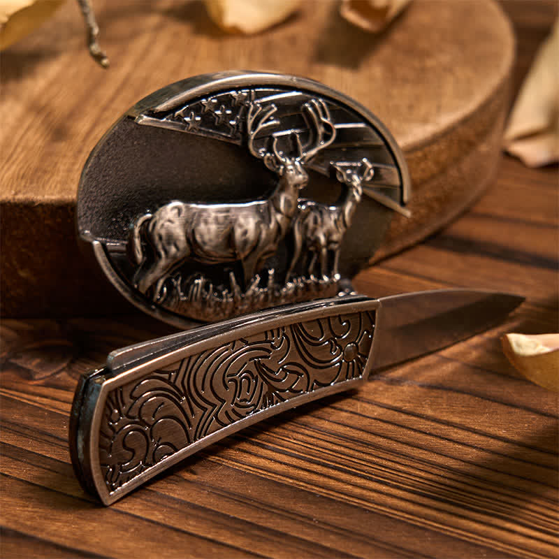 Ensemble de boucles de ceinture, couteau caché, pendentif à cornes longues, anneau de taureau, cerf, DIY